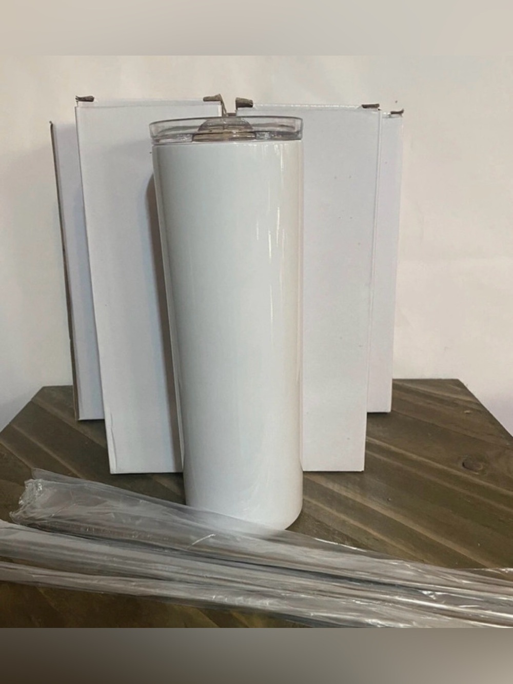 Lot of 5 white Sublimation Tumblers 20 oz Thermal Insulated Stainless Steel